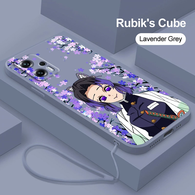 

Kochou Shinobu Demon Slayer Liquid Rope Phone Case For Xiaomi Redmi Note 12 10 11 9 Pro Plus Speed Trubo 11S 11T 10S 9T 5G