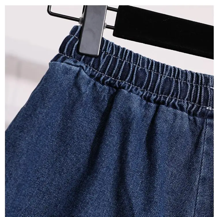 2023 New Summer Denim Shorts For Women's Clothing Summer Slim Capris Large Size 4XL 5XL Elastic Waist Shorts Pants AC228