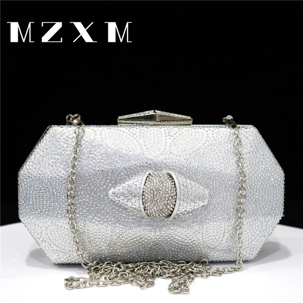 

Rhinestone Eye Button Design 2023 Women's Evening Bag Metal Decal Luxury Diamond Style Chain Shoulder Handbag