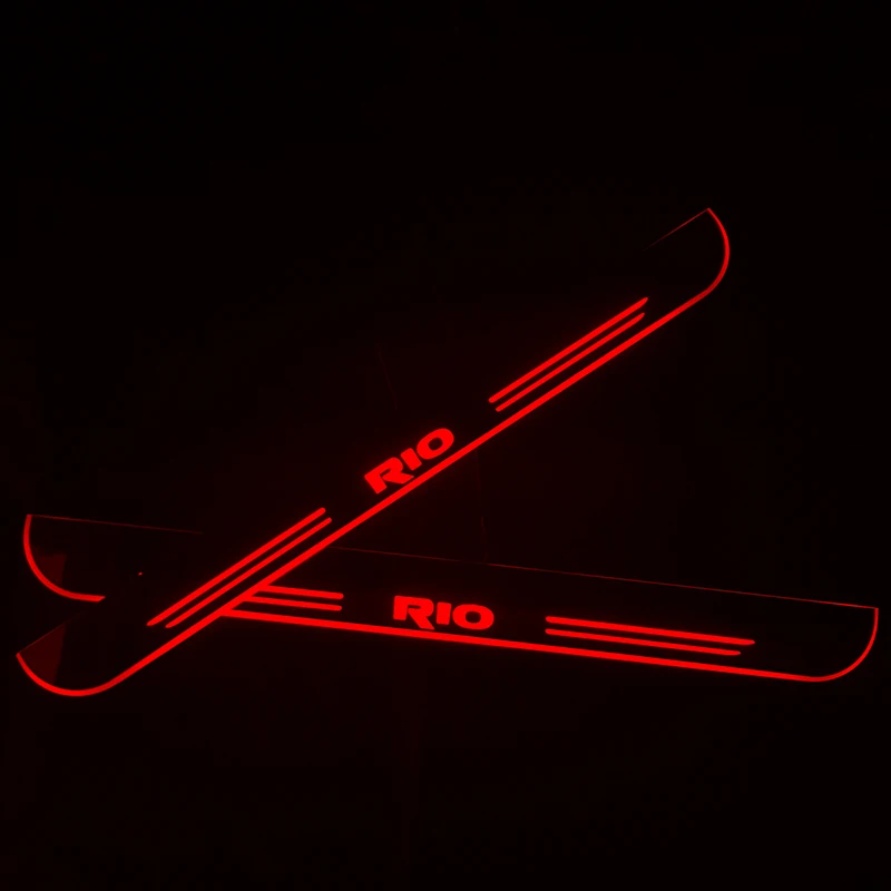

LED Car Scuff Plate Trim Pedal Door Sill Pathway Moving Welcome Light For KIA RIO 2010-2016 2020 2021 2022 2023 Waterproof