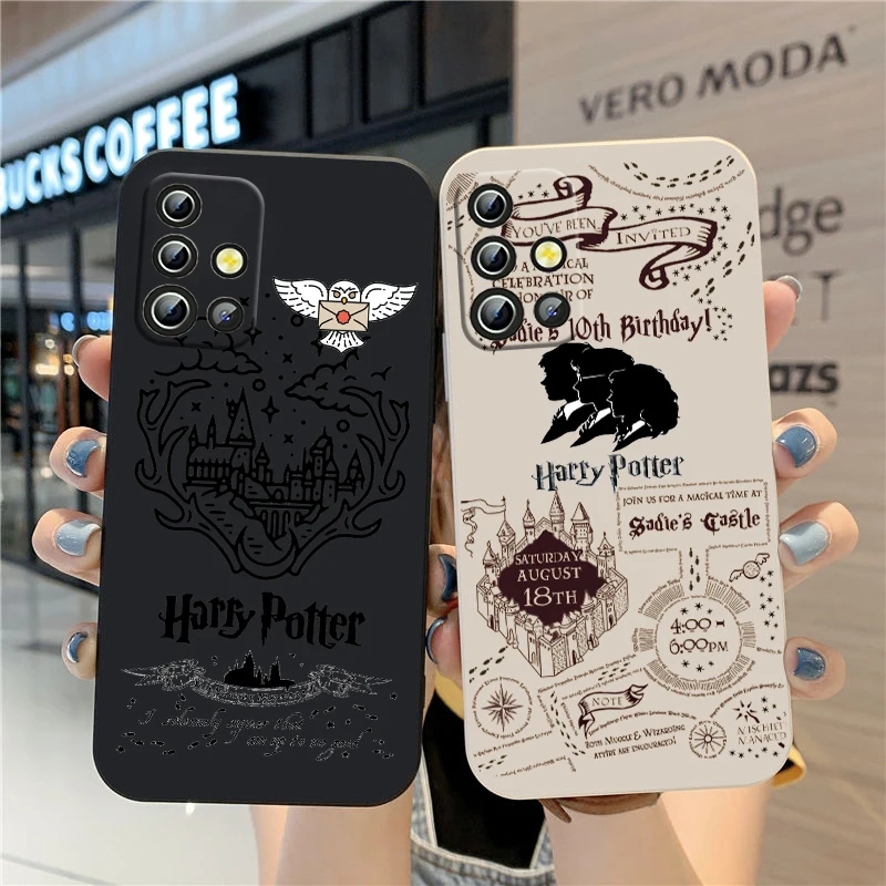 

Castle Map Harry Potter For Samsung A04 A71 A51 A42 A41 A31 A32 A21S A12 A11 A01 A02 4G 5G Liquid Rope Phone Case