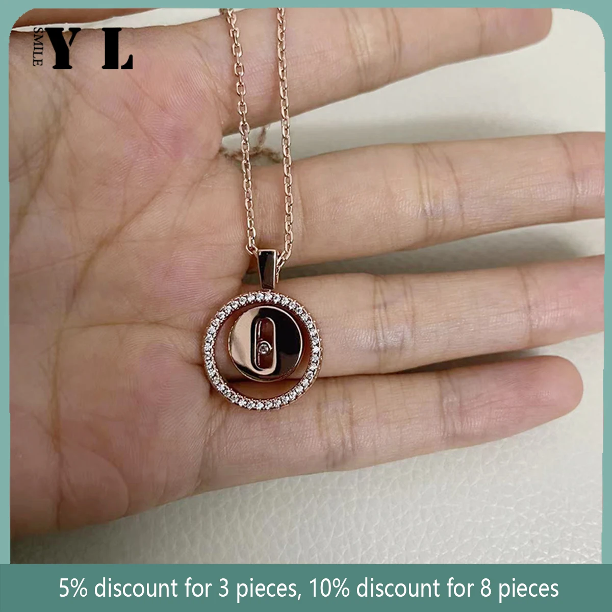 

2022 Autumn New Full Diamond Necklace for Woman. Swipeable Diamonds. Lucky Moves Collection Fashion Luxury Jewelry