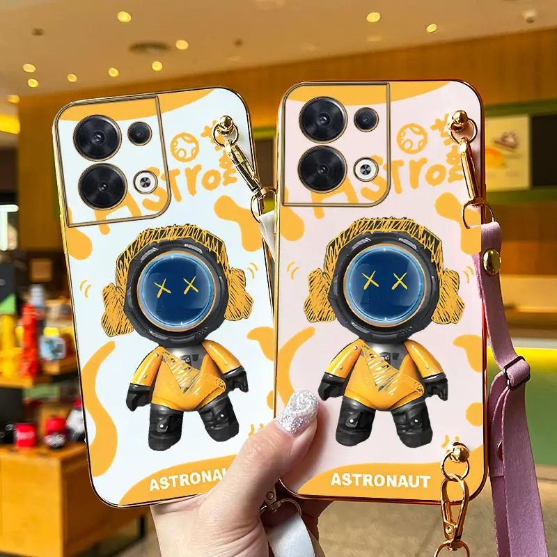 Комбинезоны с астронавтом и ремешком для OPPO Reno 8Pro 8T 8 9 10 10Pro 7 7Z 7Lite 5 9ProPlus 6ProPlus 6Z 6 6Lite