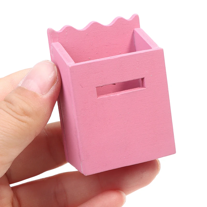 

1pc Kawaii Dollhouse Miniature Red Pink Retro Mailbox DIY Doll House Accessories For Children's Gifts