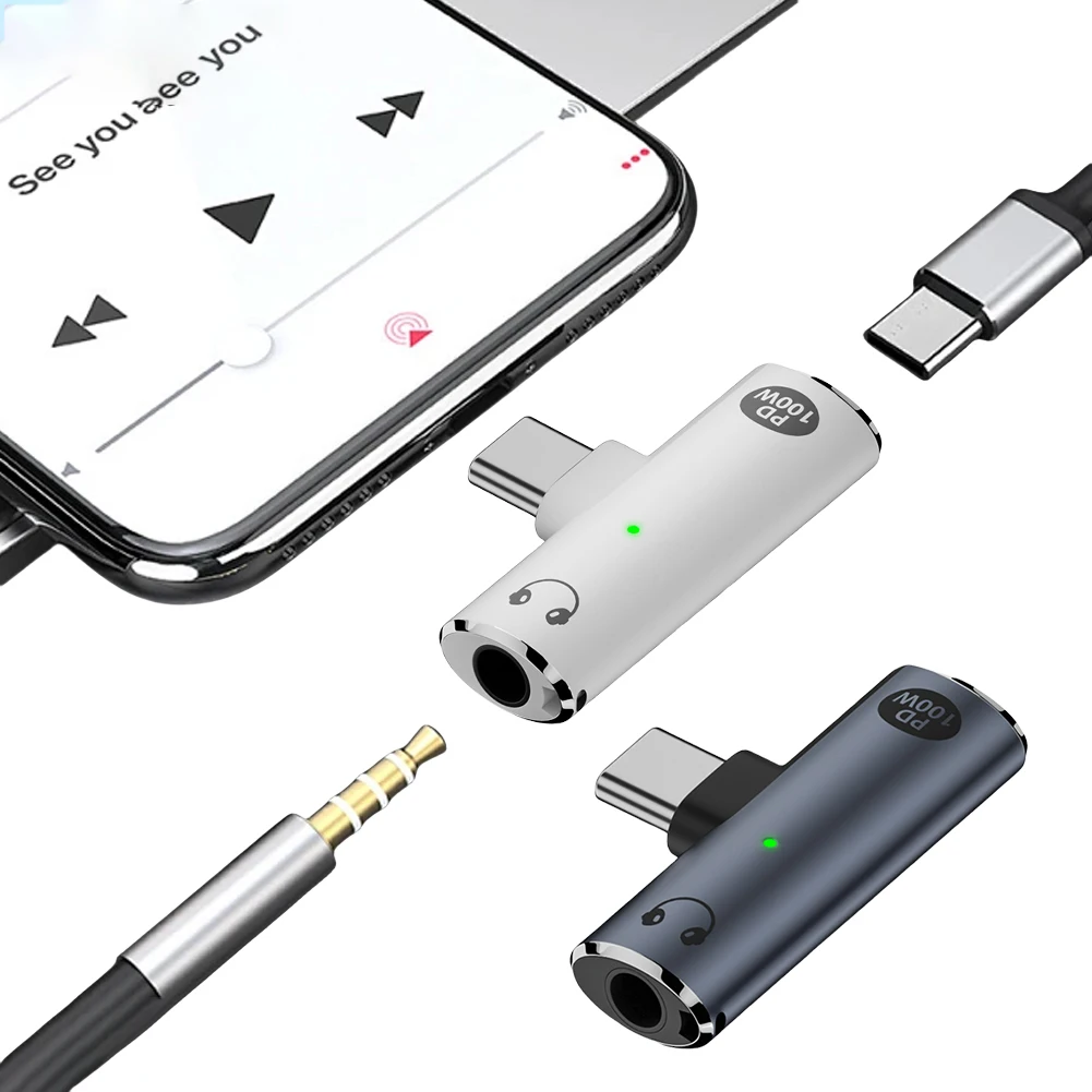 USB-адаптер для наушников и зарядного устройства типа C на 3 5 мм разветвитель