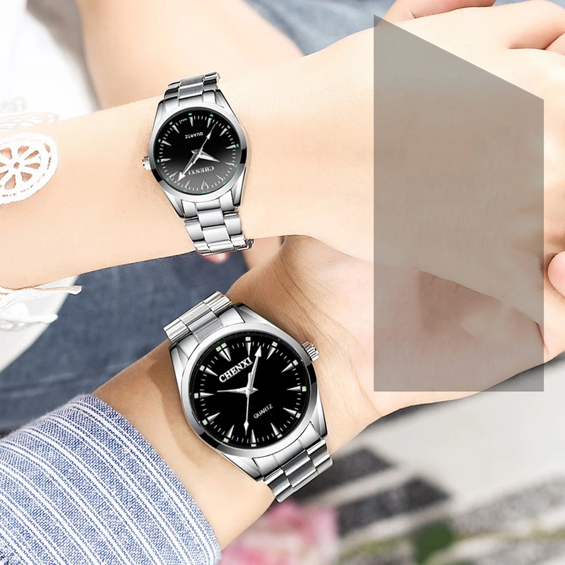 Couple Watches Pair Men And Women Stainless Steel Fashion Dress Lady Man Quartz Wristwatches Gifts Casual Quartz Watch Men Women