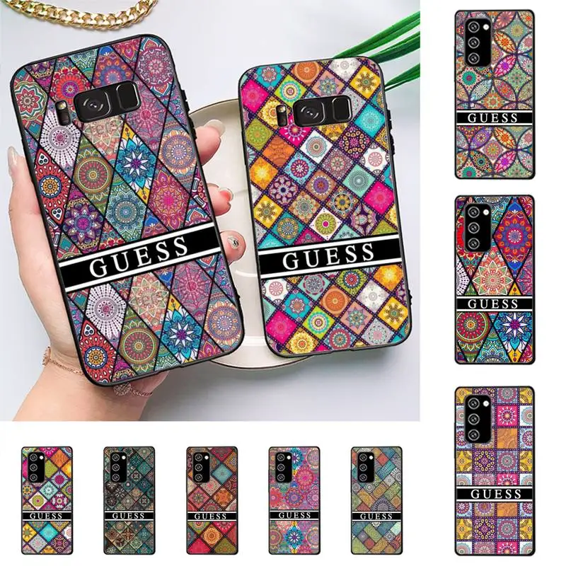 

Luxury brand Guess Mandala Flower Totem Art Phone Case For Samsung Galaxy Note10Pro Note20ultra note20 note10lite M30S
