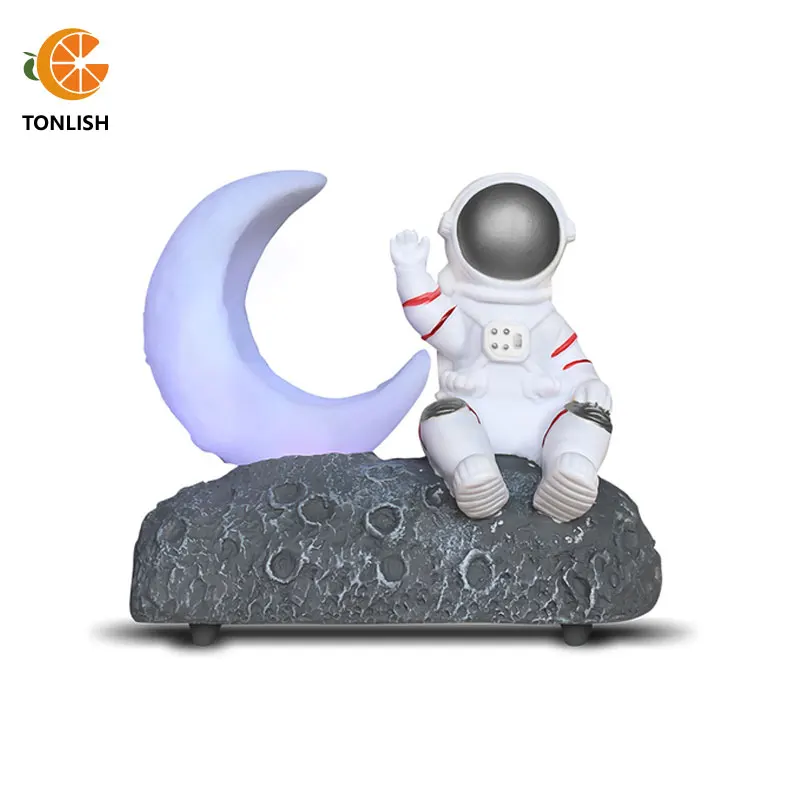 

TONLISH Astronaut Wireless Bluetooth Speaker Led Luminous Moon Light Smart Bedside Night Lamp Birthday Gift Ornament