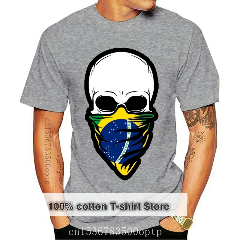 

Print Brazil Skull - Brazil Designing T-Shirt Man Natural Hilarious Awesome Tshirts Clothing Plus Size S-5xl