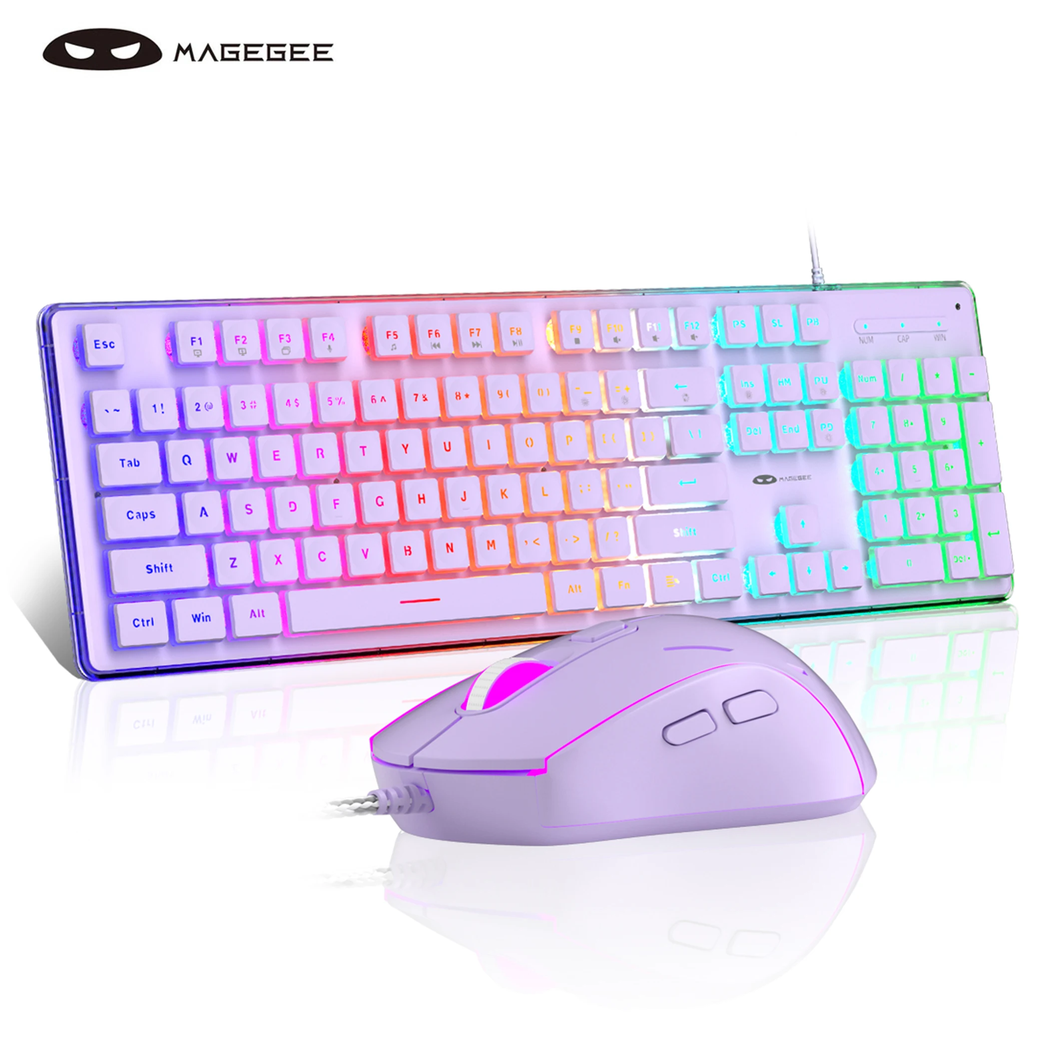 Игровая клавиатура и мышь Magegee GK970 с RGB-мембраной RGB-подсветкой прозрачным