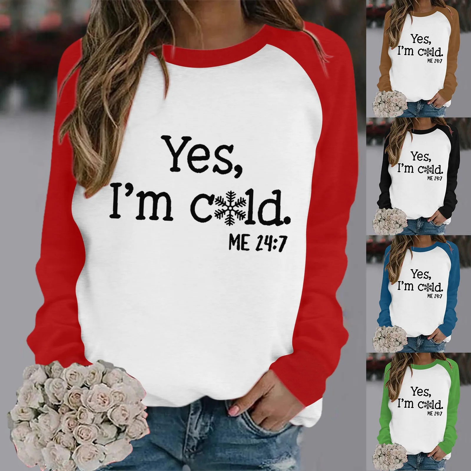 

Женский Повседневный пуловер с длинным рукавом и круглым вырезом