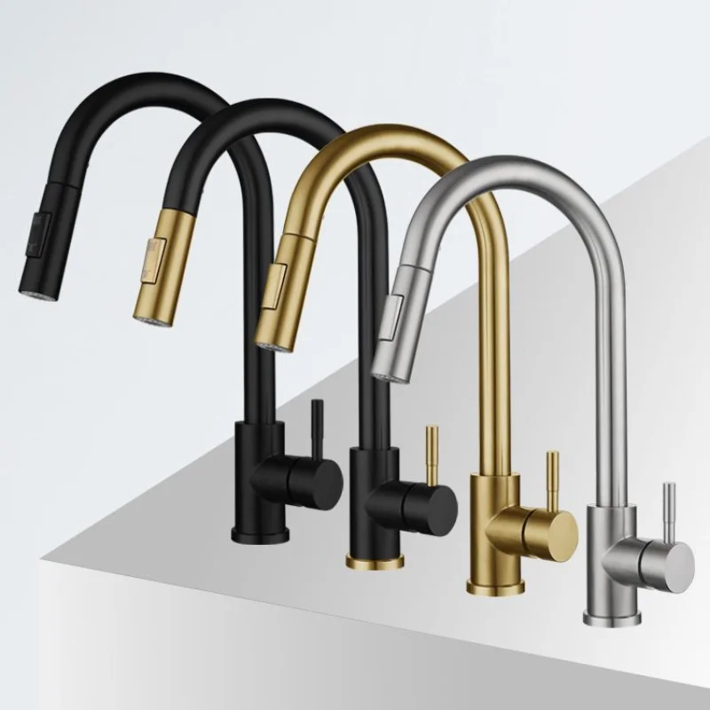 Выдвижной Сенсорный смеситель кухонный кран с чувствительным сенсорным