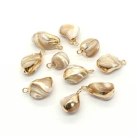 natural freshwater pearl irregular shape metal edge pendant 10 20mm for diy making charm necklace earrings bracelet jewelry