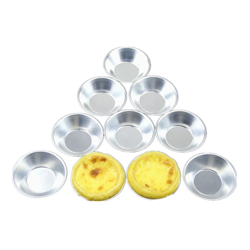 

5Pcs Kitchen Baking Mold Aluminum Alloy Egg Tart Cup Cupcake Cakes Moulds For Pastry Chocolates Dessert Home Cooking Items