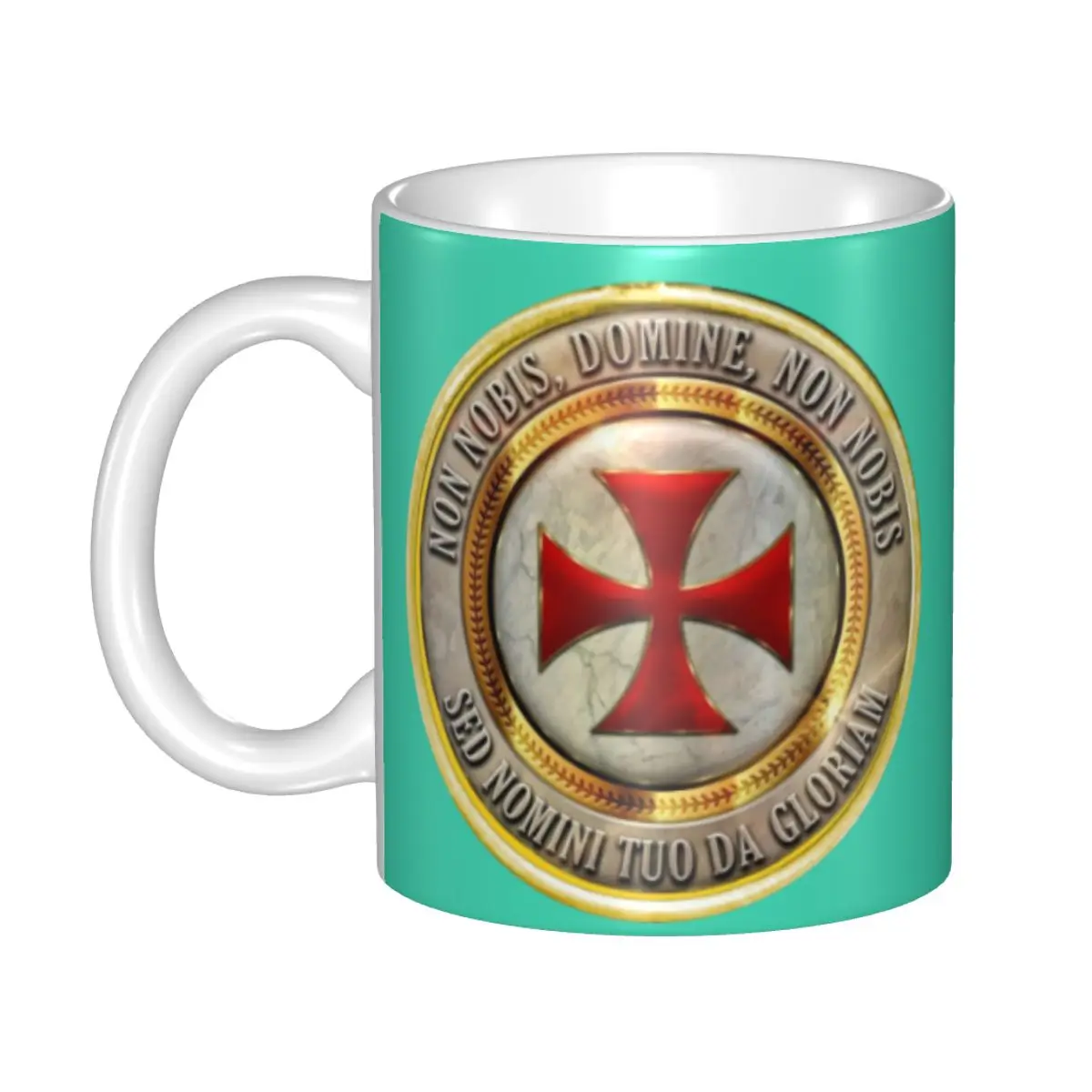 

Medieval Symbol Templar Cross Coffee Mug DIY Personalized Knights Templar Masonic Ceramic Mug Creative Present