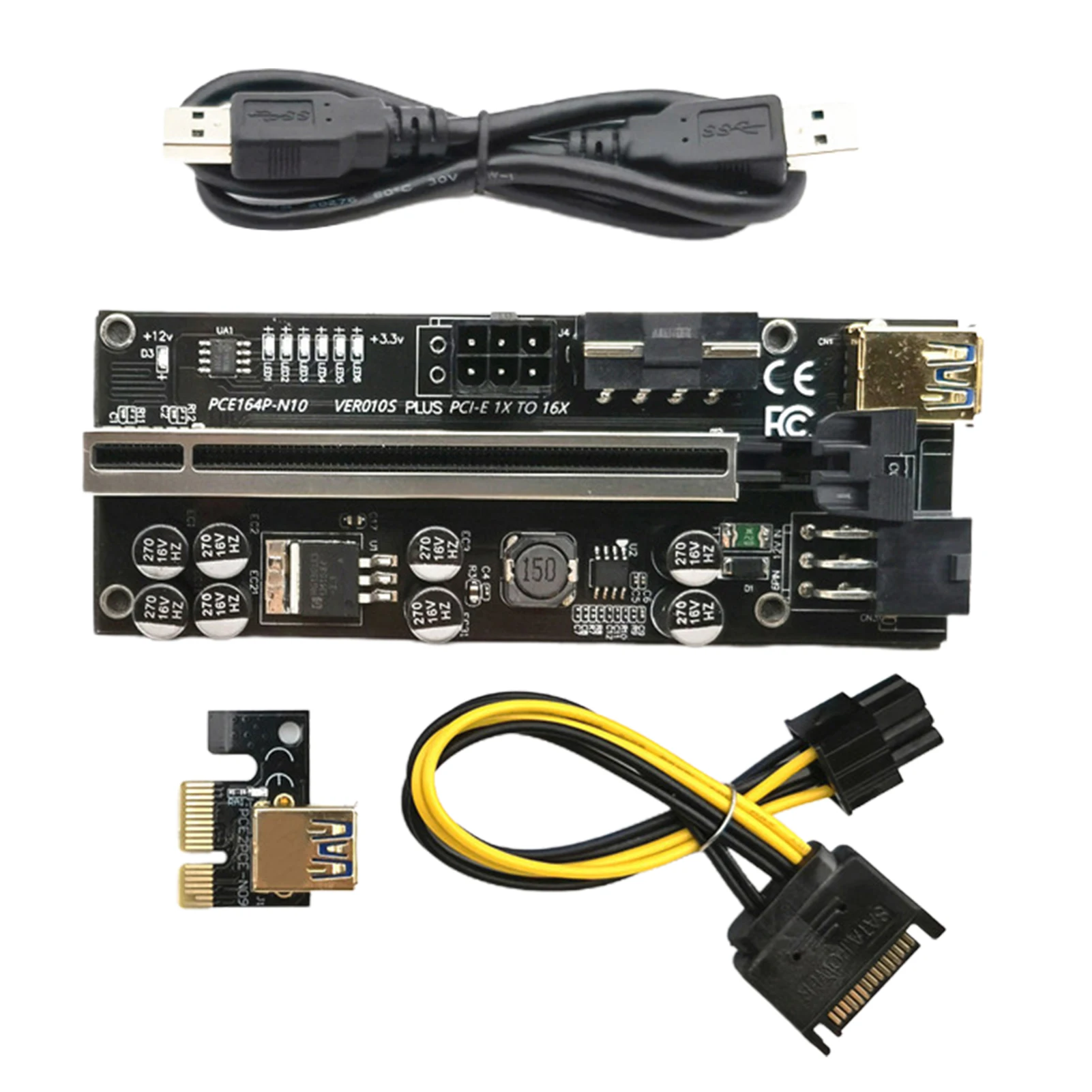 

Professional Riser Adapter Portable PCIE 1X To 16X Computer Graphics Card Extension Cable Power Supply Universal Fast 6 Pin