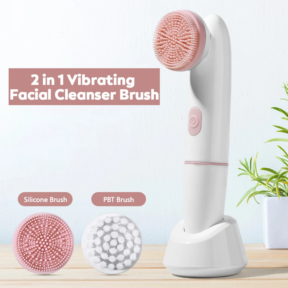 

Electric Silicone Facial Cleansing Brushes Deep Pore Cleansing Skin Care Vibrating Massager Home Use Devices 2 Speed Beauty
