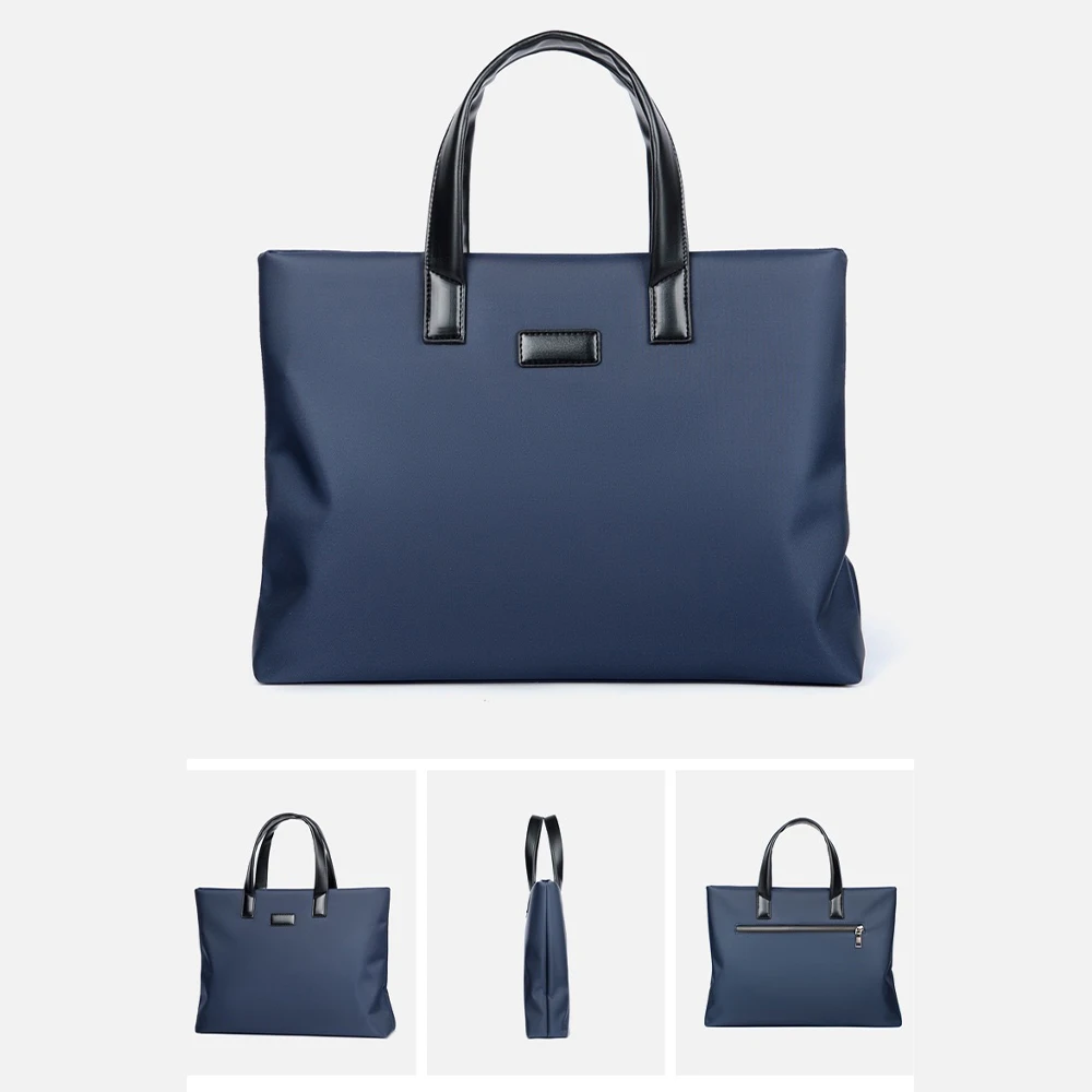 Briefcase Document Bag Portable Office Zipper Large Capacity Men Women Handbag Multi-layer Information Meeting