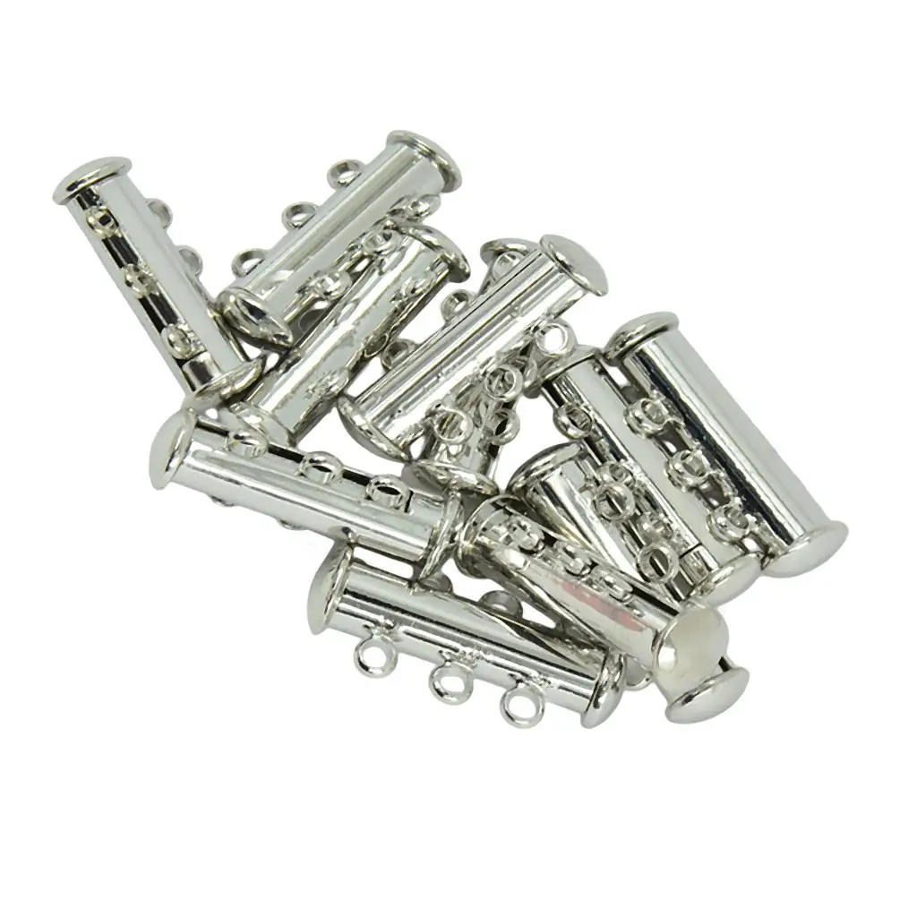 

10Pcs Strand Brass Magnetic Tube Brass Clasps DIY Making End Cap Connector