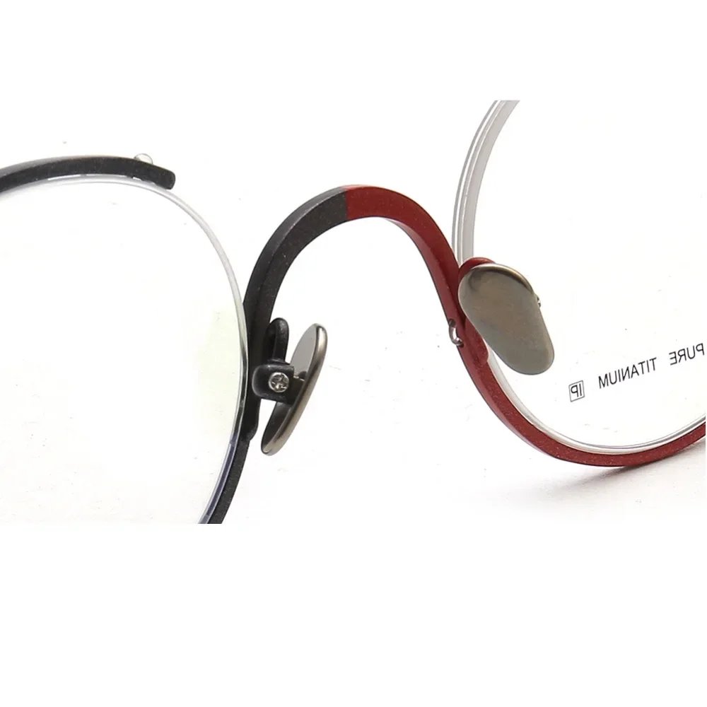 Женские оправы для очков круглые мужские оптические Полуободковые очки