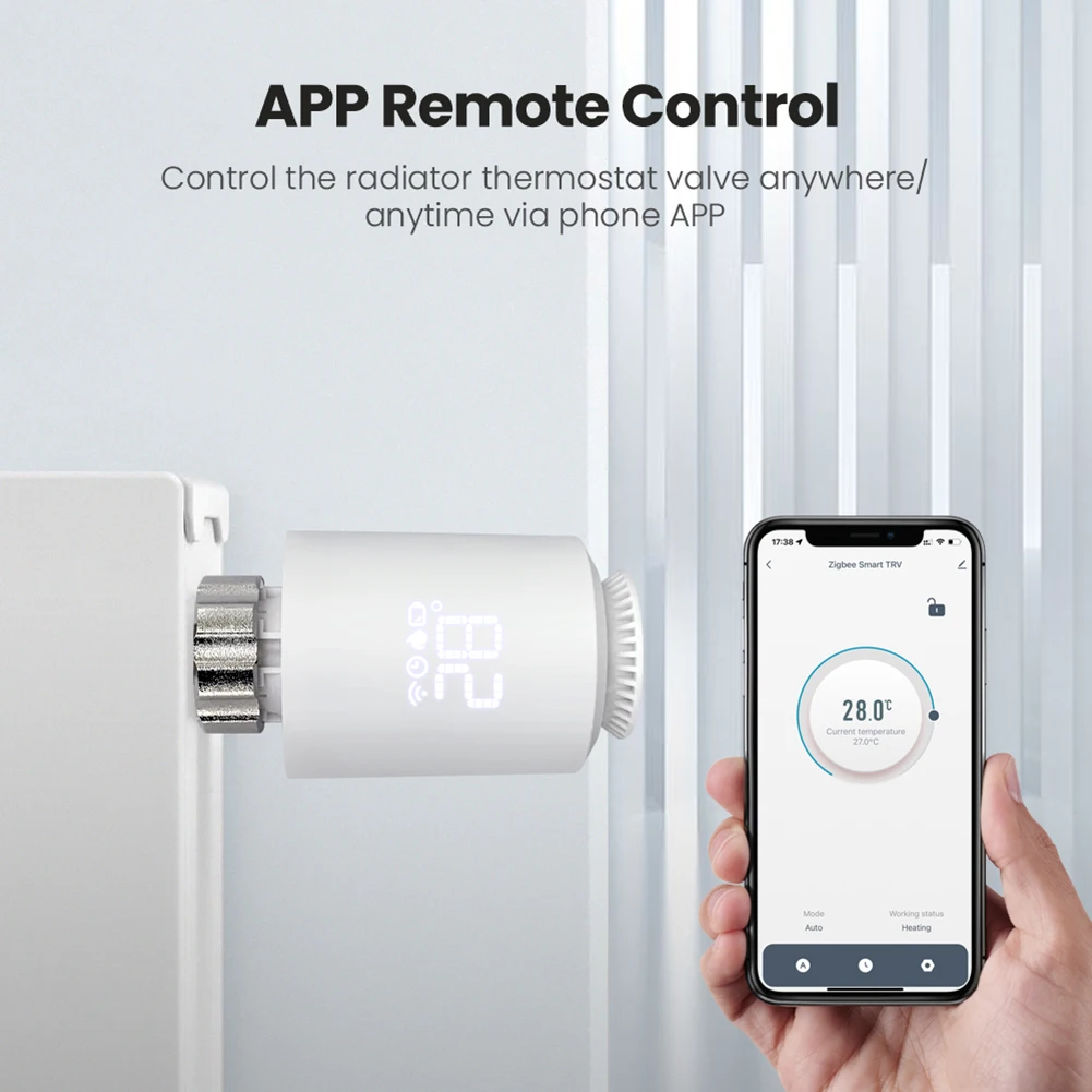 

ZigBee Smart Radiator Actuator Programmable Thermostatic Radiator Valve Temperature Controller Work with Alexa Google Home