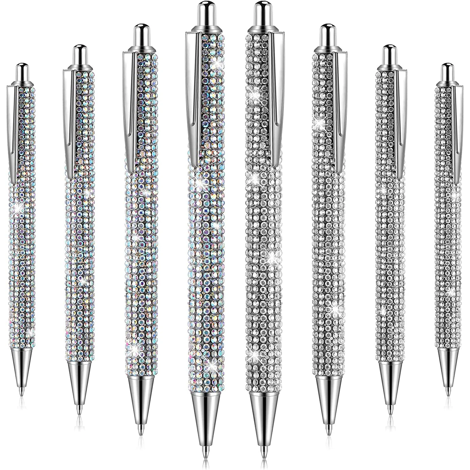

8 шт., металлические шариковые ручки со стразами, 0,7 мм