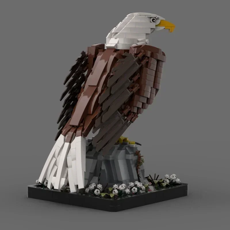 Животные украшения модель MOC строительные кирпичи стоячий белый орлан модульная