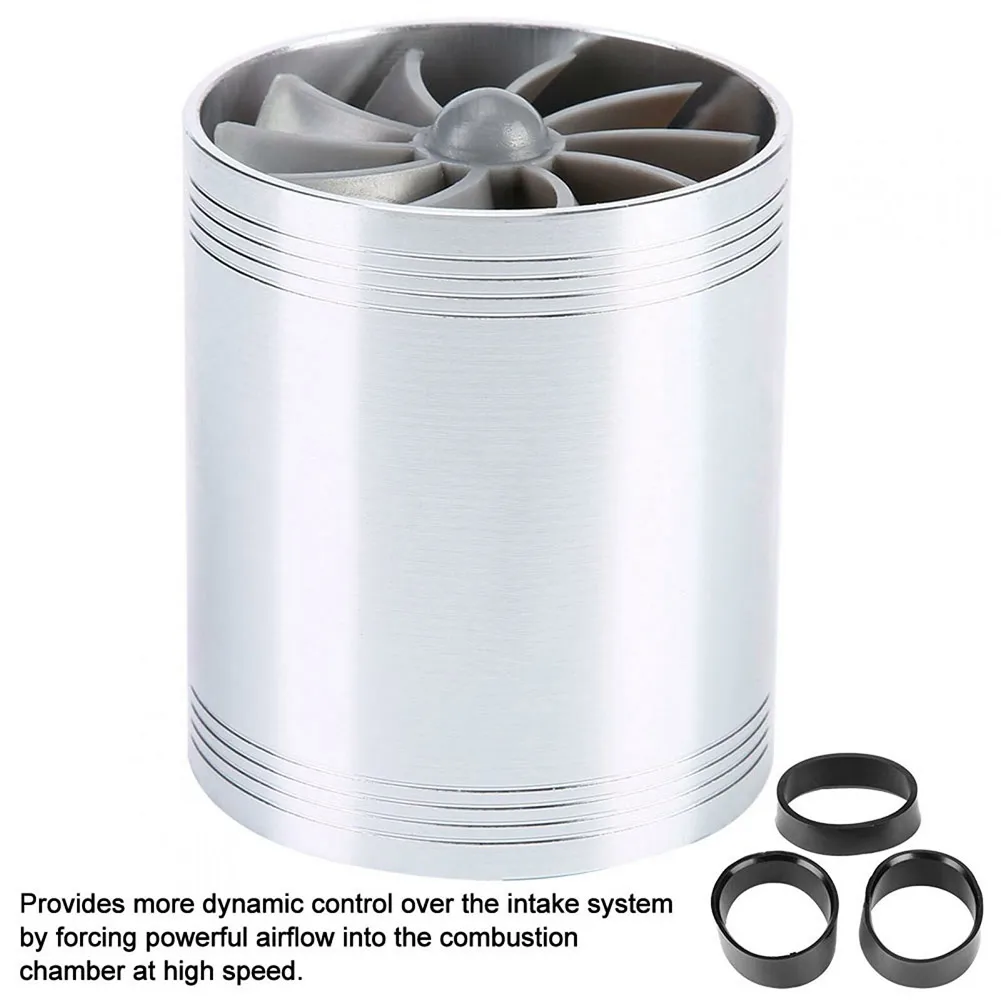 

Car Air Intake Turbonator Dual Fan Super Charger Gas Fuel Save Components Car Turbocharger Adapter Air Intake Gas Fuel Saver Fan