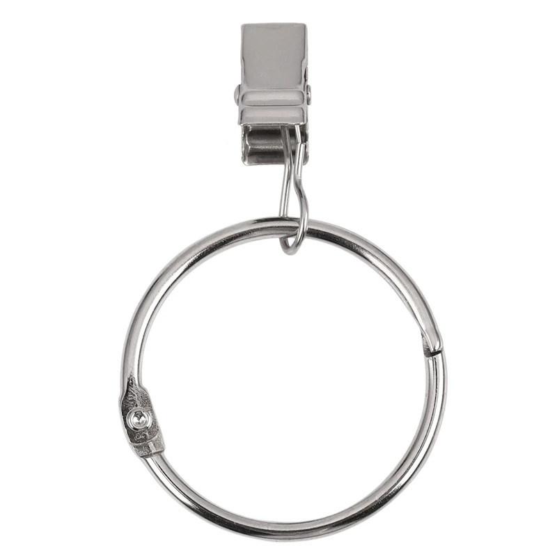 Promotion! 25 Pack Curtain Ring Wiht Clips Metal Decorative Drapery Window Hooks With Strong Clip Rustproof Easy |
