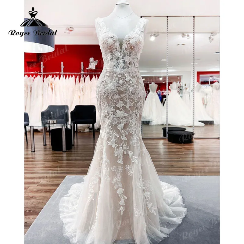 

Женское свадебное платье с юбкой-годе, кружевное платье без рукавов с 3D цветами и открытой спиной, лето 2019