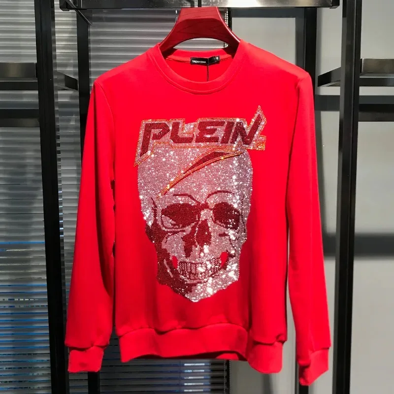 Высококачественный мужской джемпер пуловер с рисунком черепа бриллиантов