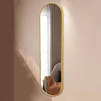 Gold Bathroom Big Long Wall Mirror Decorative Frame Floor Luxuryfull Length Mirror Creative Vanity Modern Espejo Home Furniture
