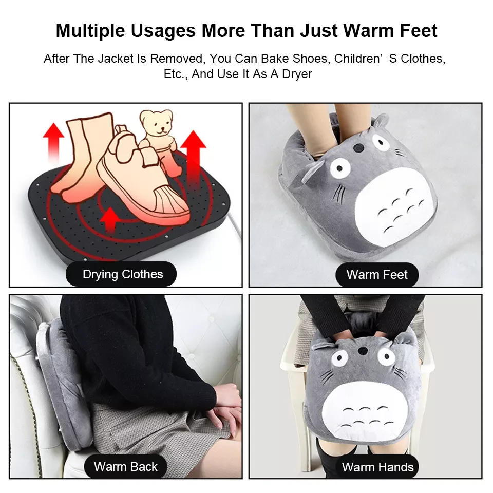 

Foot Warmer Electric Heater USB Charging Power Saving Warm Foot Cover Feet Heating Pads for Home Bedroom Sleeping Winter NEW