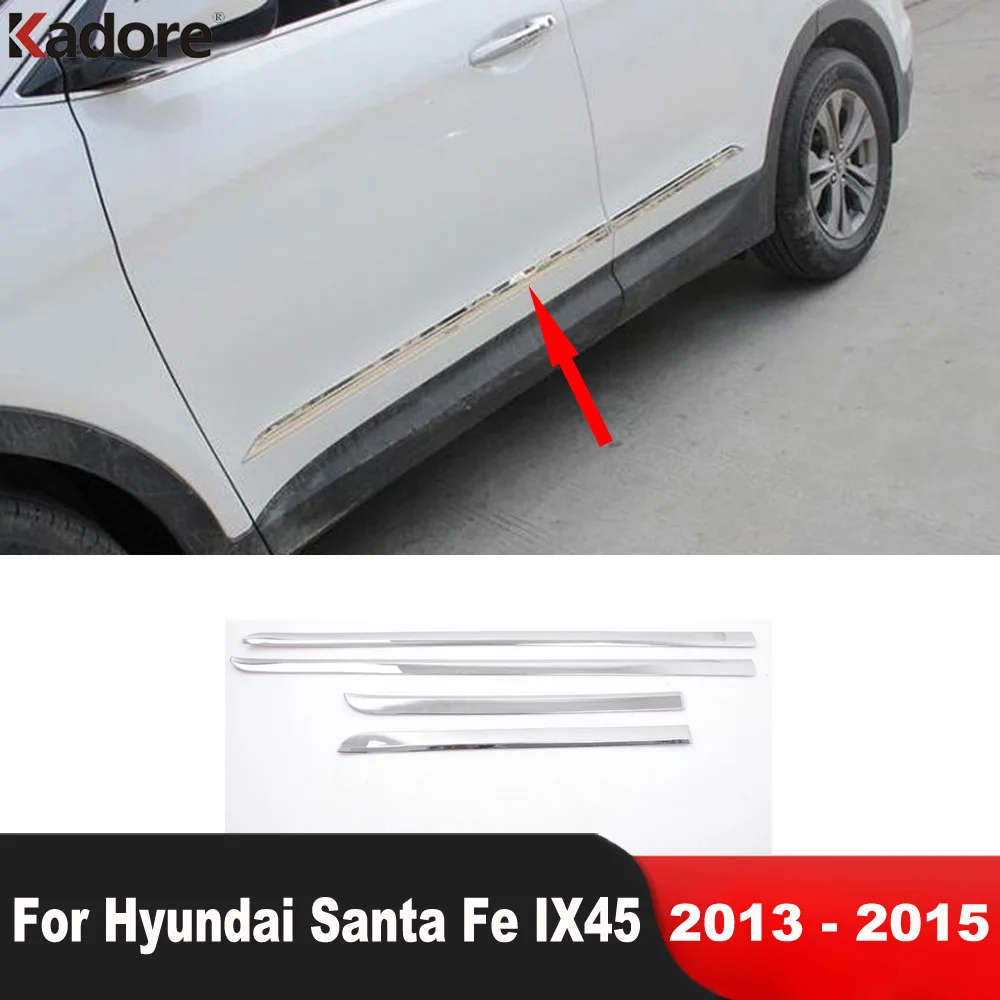 

Car Accessories For Hyundai Santa Fe IX45 2013 2014 2015 Chrome Side Door Body Trim Door Panel Streamer Molding Garnish Strip