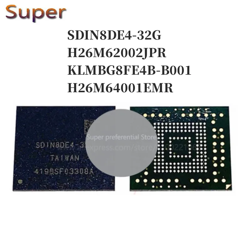 Флэш-память H26M62002JPR SDIN8DE4-32G H26M64001EMR H26M64001EMR BGA153 EMMC 4,5 32GB, 1 шт.