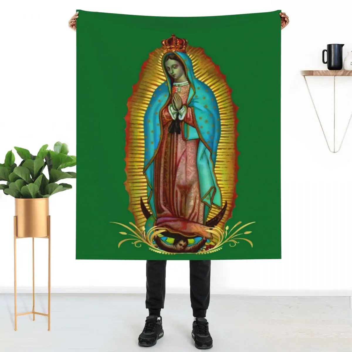 

Virgin Mary Blanket Mexican Virgin Sofa Very Warm Throw Blanket Customize Fleeze Blankets