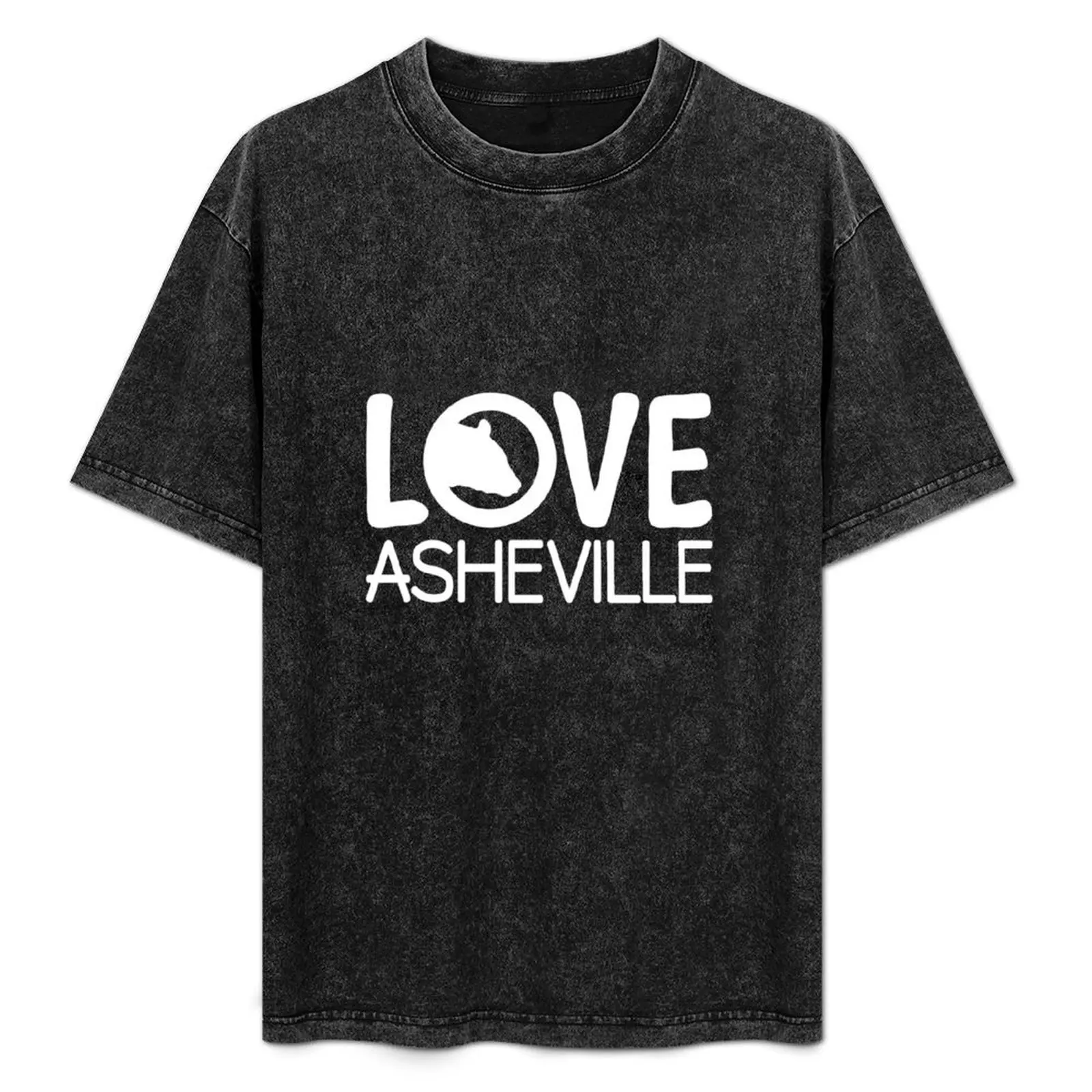 Футболка Love Asheville - Black Bear White On Bluegrey AVL 13 мешковатые рубашки на заказ мужские