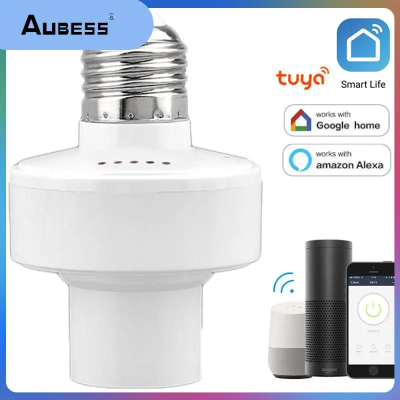 Smart Light Bulb Adapter Tuya Smart Home Bulb Base Wireless Wifi E27 Lamp Holder Work With Alexa Google Home Alice Remote Contro