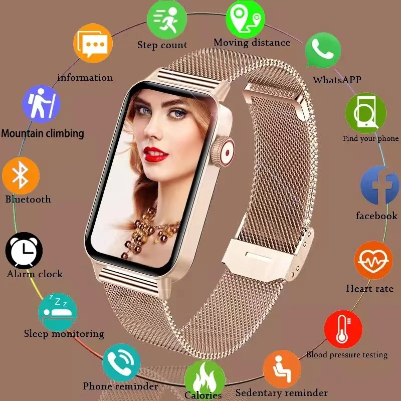 

2022 Fashion Smart Watch Women Watches Heart Rate Monitor Call reminder Bluetooth Ladies smartwatch woman For Xiaomi HUAWEI IOS