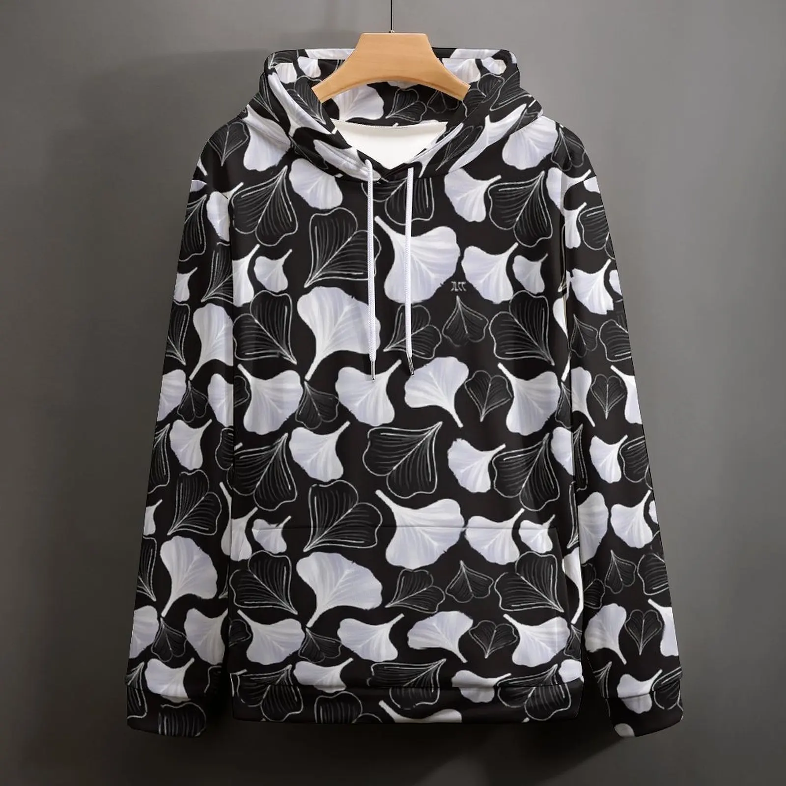 Толстовки с принтом Ginko Biloba черно-белая уличная одежда пуловер оверсайз