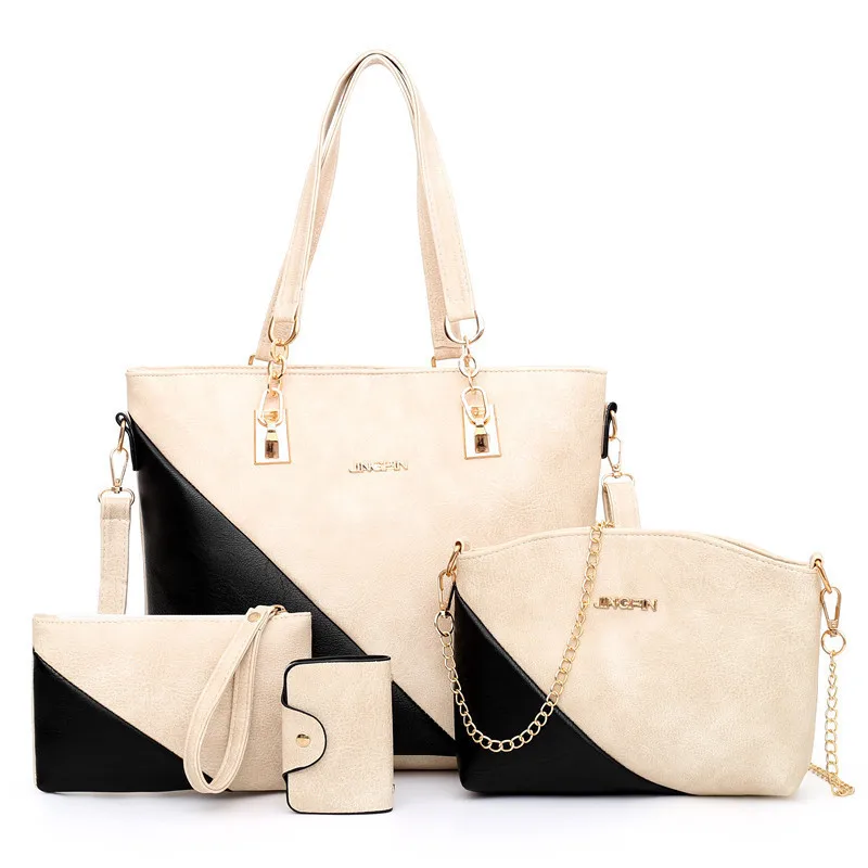

New compost Bags for Women Luxury Handbag Sets 4 Pcs/Set High Quality Leather Shoulder Messenger Bag Handbag Set