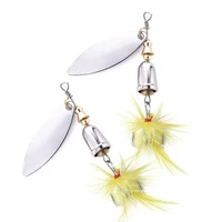 lure baits pack of 2 spinnerbait for bass trout salmon walleye hard metal spinner baits kit original cock tail spinner baits
