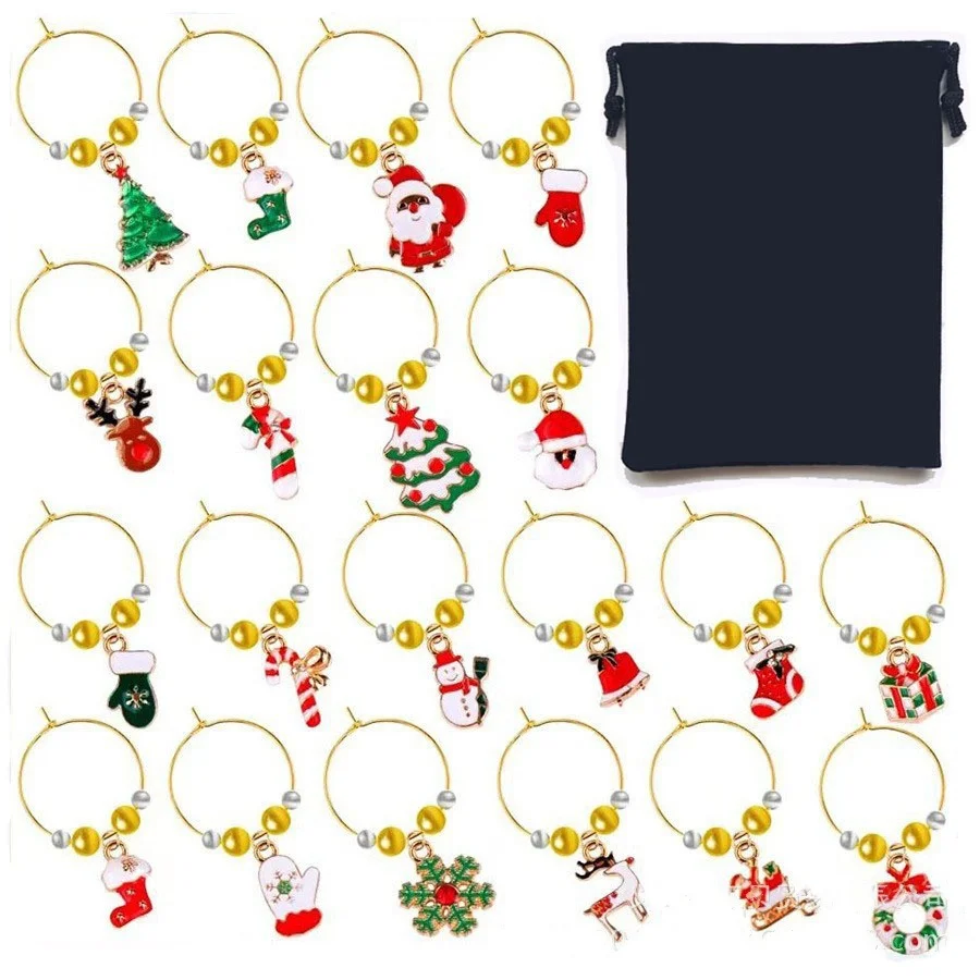 

Золотые винные подвески Санта Клаус