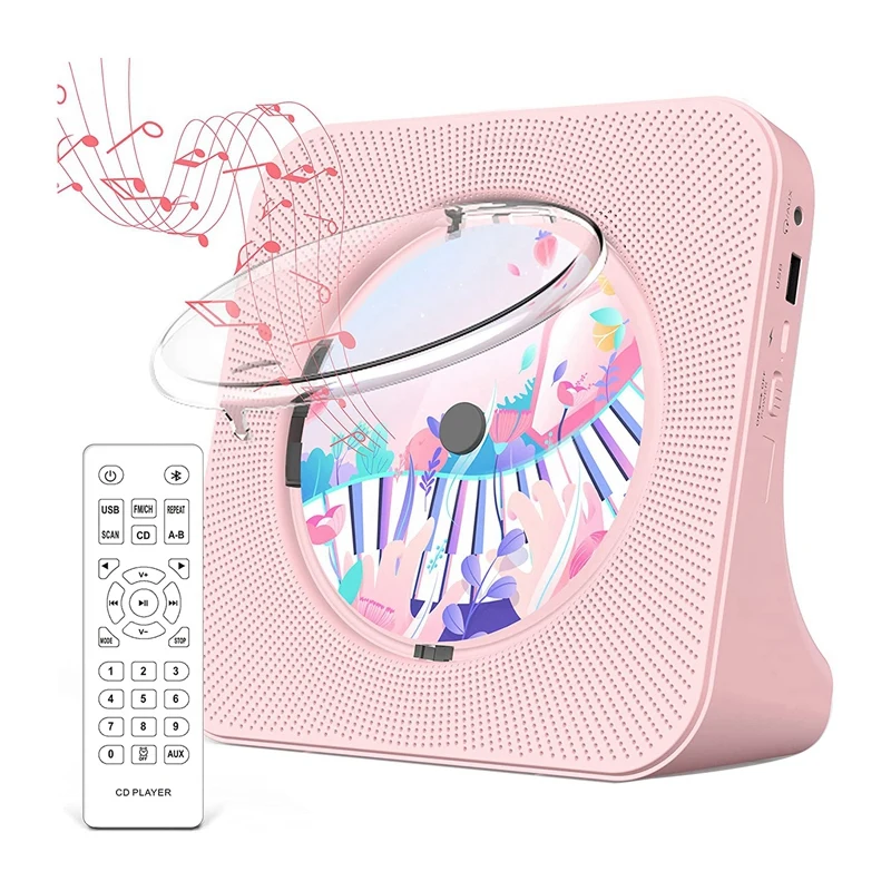 

Portable Bluetooth 5.0 CD Player Rechargeable CD Music Player With Remote Control For Home US Plug