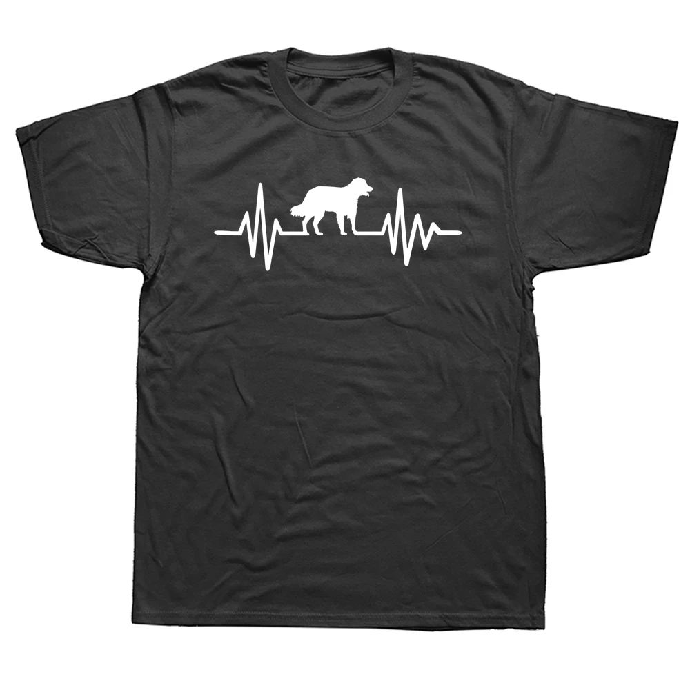 

Funny Australian Shepherd Dog Heartbeat T Shirts Graphic Cotton Streetwear Short Sleeve O-Neck Harajuku Hip Hop T-shirt Mens