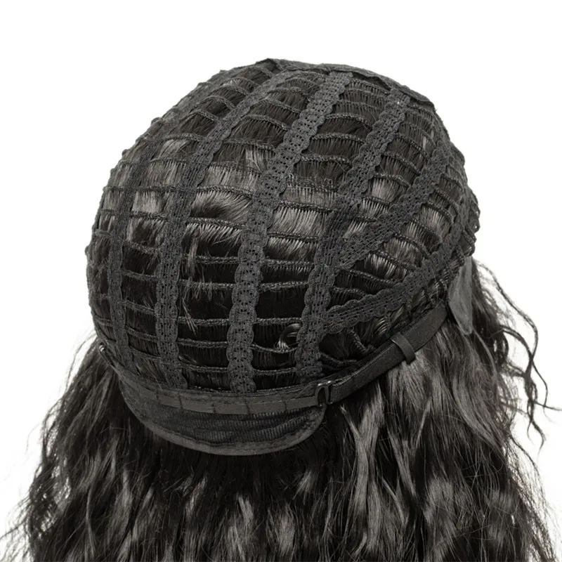 Gres Wig Black Long Curly Wig Male Synthetic Cosplay Wigs Puffy High Temperature Fiber Machine Made for Men