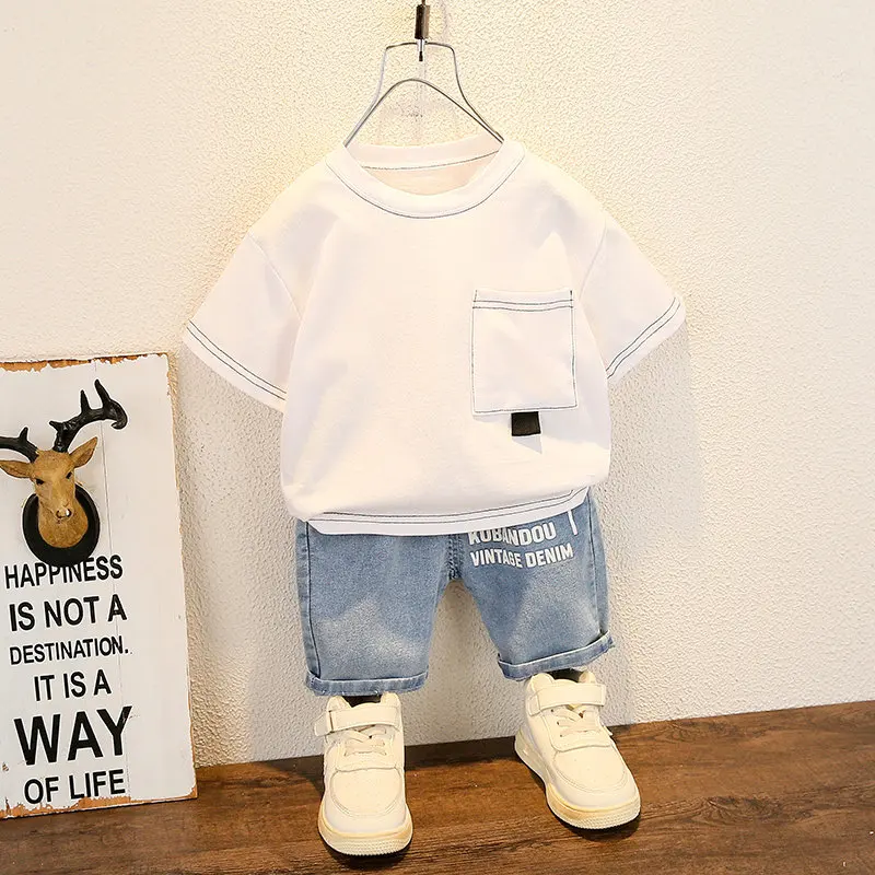 

New Summer Baby Boy Kids Clothes Set Children Clothing Suit Tops Short-sleeve T-shirt Pants 2pcs/set Sport Infant Clothing