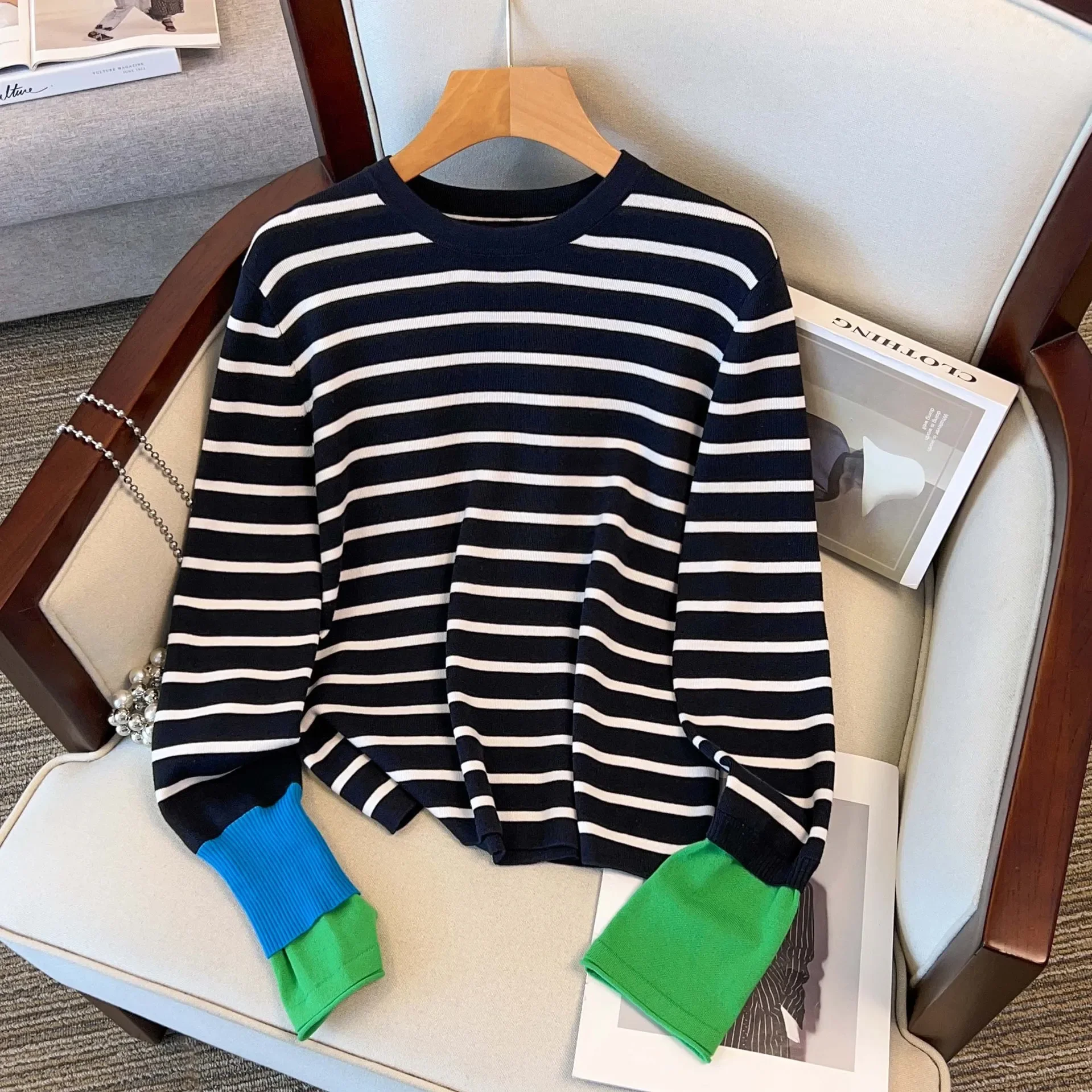 14-игольный утолщенный свитер с защитой от катышков свободный крой повседневный