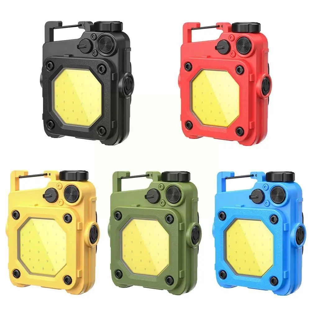 

COB Adjustable Floodlight Flashlight Dual Light Source Suction Magnetic Multi Light Lantern Light Range Lighting Keychain W X1J7