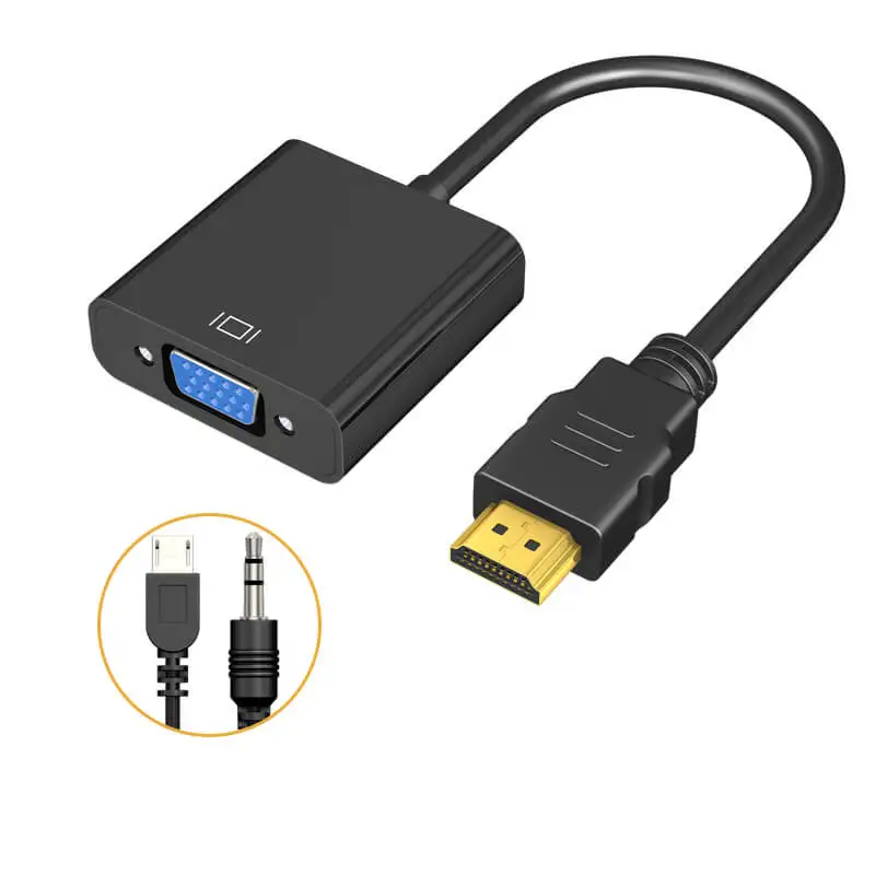 

HDMI To VGA Converter With Audio Power Adapter Suitable For Connecting Laptops Televisions Display Screens Projectors 1080P HD